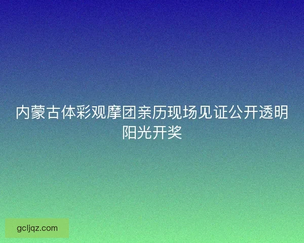 内蒙古体彩观摩团亲历现场见证公开透明阳光开奖 内蒙古体彩观摩团亲历现场见证公开透明阳光开奖